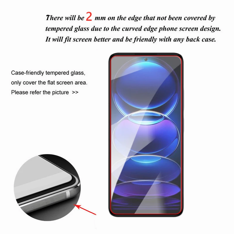 Full Gule Tempered Glass For Xiaomi Poco F5 Screen Glass For Poco F5 Screen Protector Lens Film For Poco F5 Pro