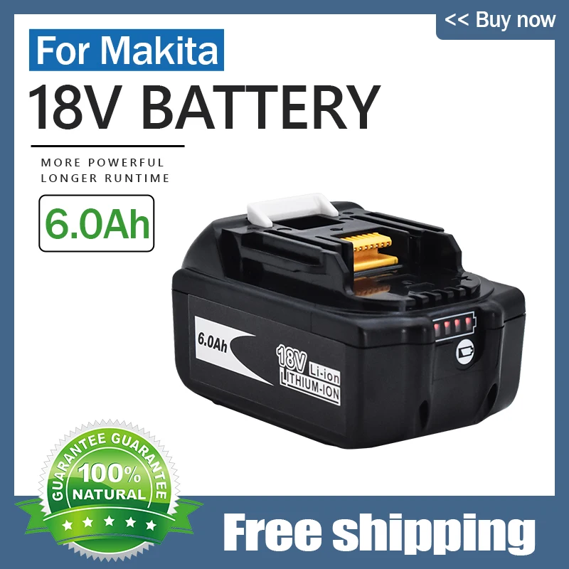 

Brand New High Quality18V 6000mAh Rechargeable Power Tools Battery with LED Li-ion Replacement LXT BL1860B BL1860 BL1850 BL 1830