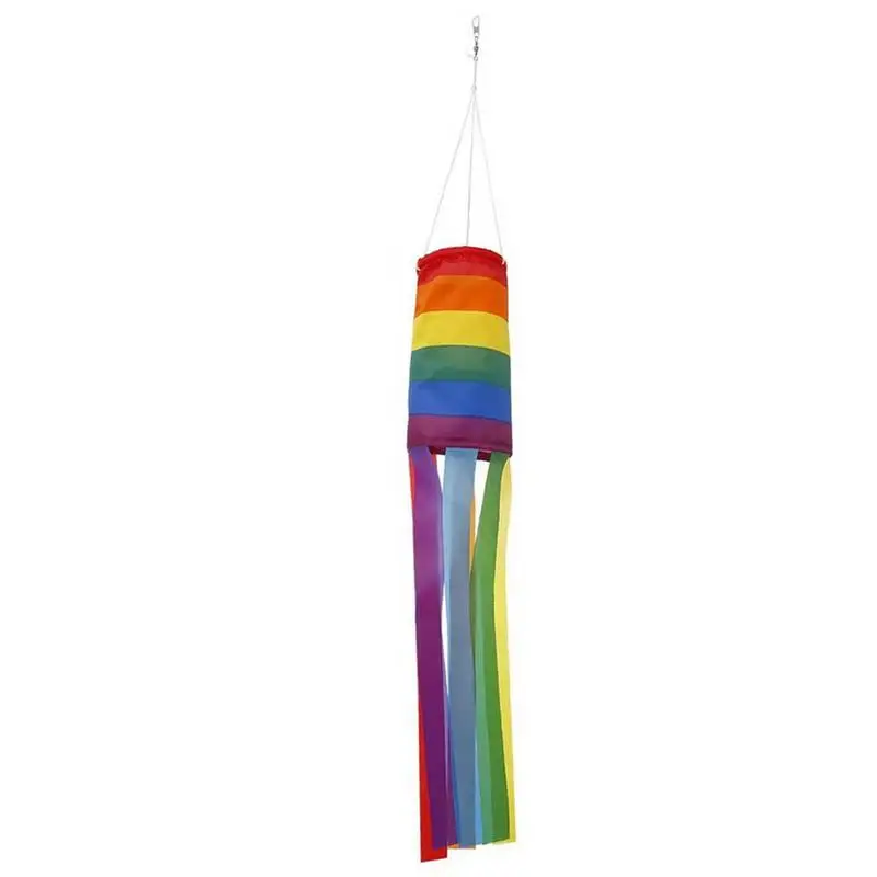 

ЛГБТ, гей-Прайд Радужный Флаг подвесные ветрозащитные радужные ветрозащитные измерения направления воздуха уличное украшение для двора