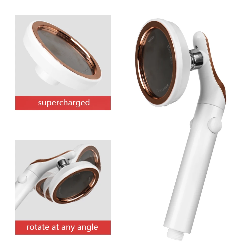 

Eco Shower Water Shower Head One Button To Stop Big Rainfall Sprayer Bathroom Accessories High Pressure Adjustable