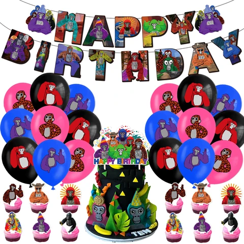 Ярлык Gorilla, искусственные украшения, дизайнерский баннер, аксессуары для детского дня рождения
