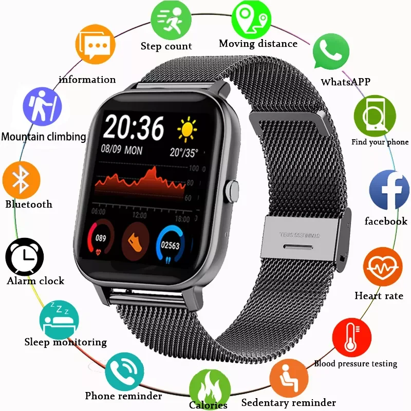 

2021 NEW T68 Smart Watch Men Body Temperature Measure Heart Rate Blood Pressure Oxygen Bracelet Call Reminder Smart Watch Black