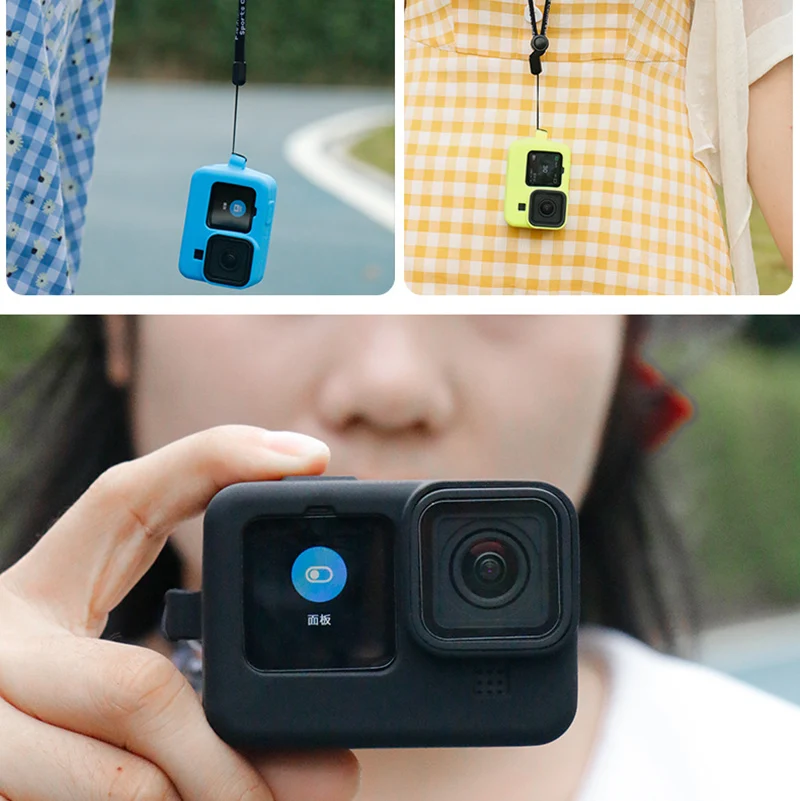 

For GoPro Hero 10 9 Silicone Case Lens Cap Protective Cover Cage for GoPro Hero 10 9 Black Accessories Go Pro 10 9 GoPro9 Hero9