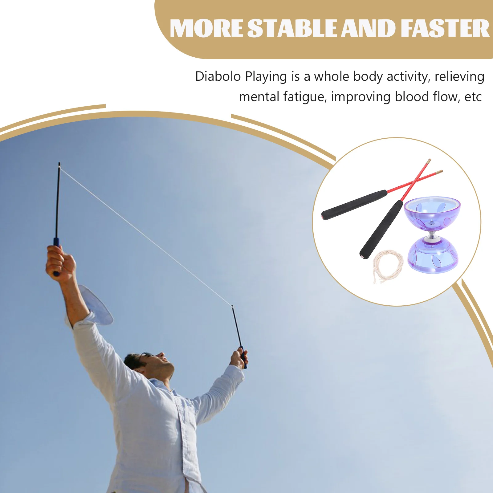 Двусторонняя игрушка Diabolo с тремя подшипниками игрушки Yoyo Yo-Yo для детей