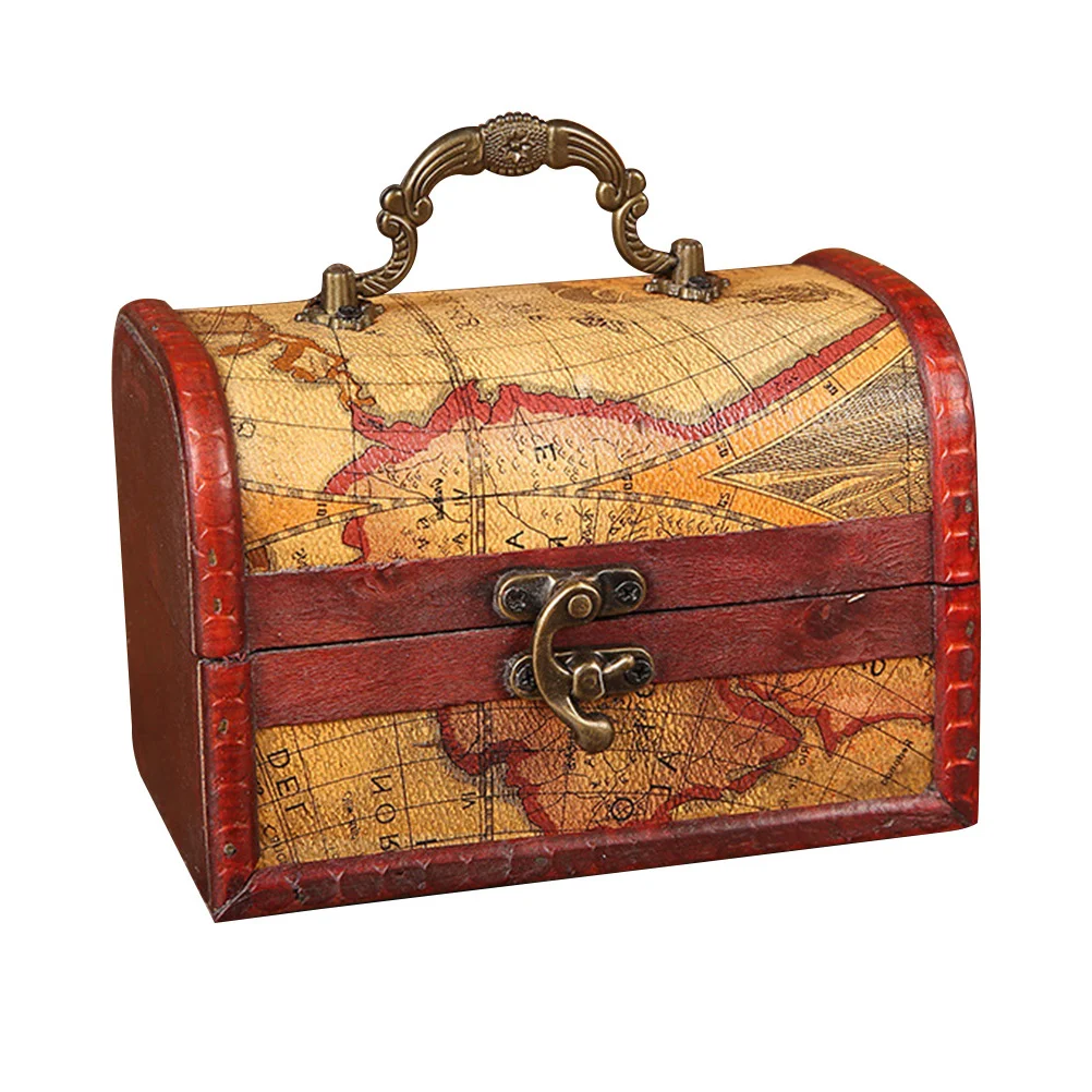 

Jewelry Organizer Box Safe Travel Jewelry Case Storage Box Earrings Vintage Wooden Wooden Storage