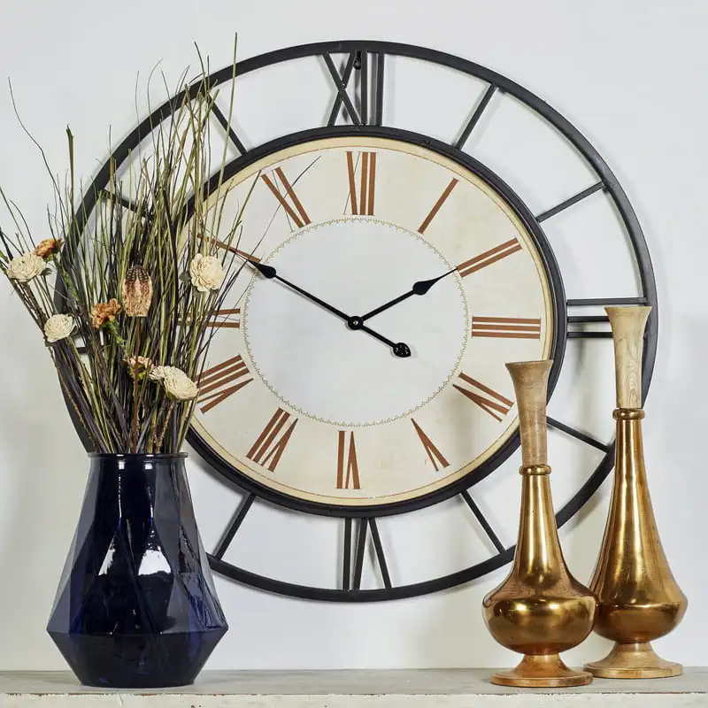 

Gorgeous 37 In. White Metal Industrial Vintage-Style Wall Clock