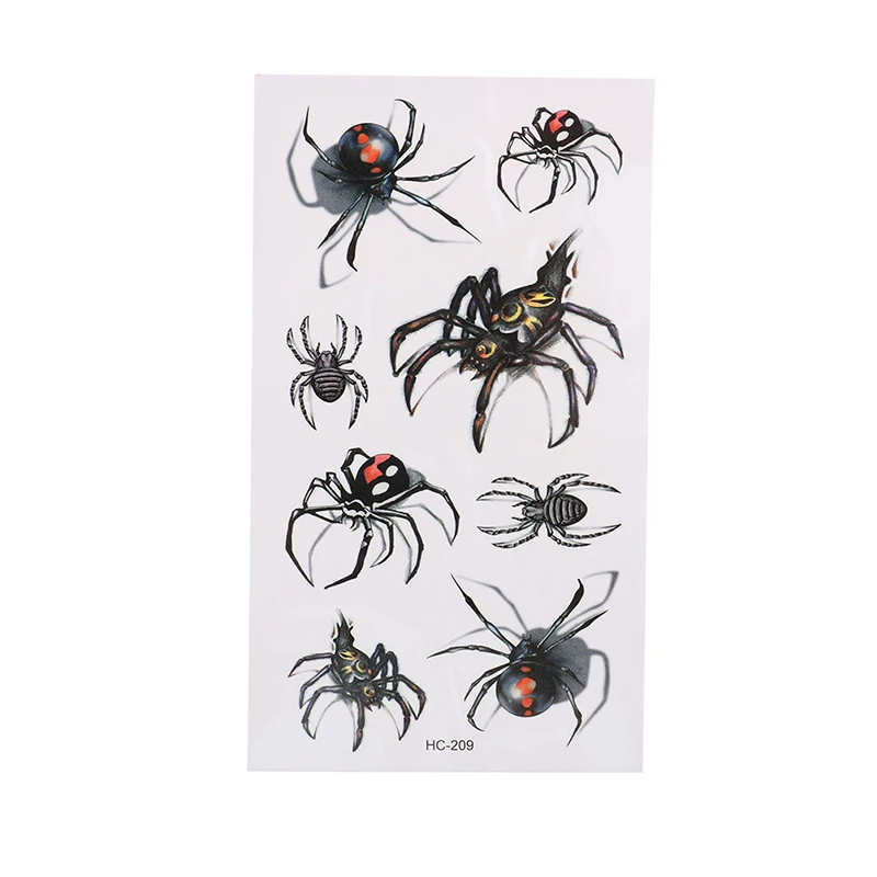 

5PCS Sexy Black Spider Temporary Tattoo Body Art Flash Tattoo Stickers Waterproof Tatoo Home Decor Wall Sticker 9*9cm