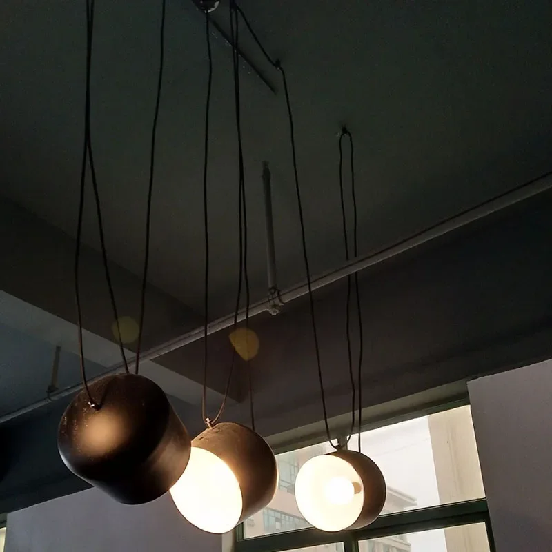 1/2/3/4 головки небольшой барабан светодиодный подвесной светильник ресторан