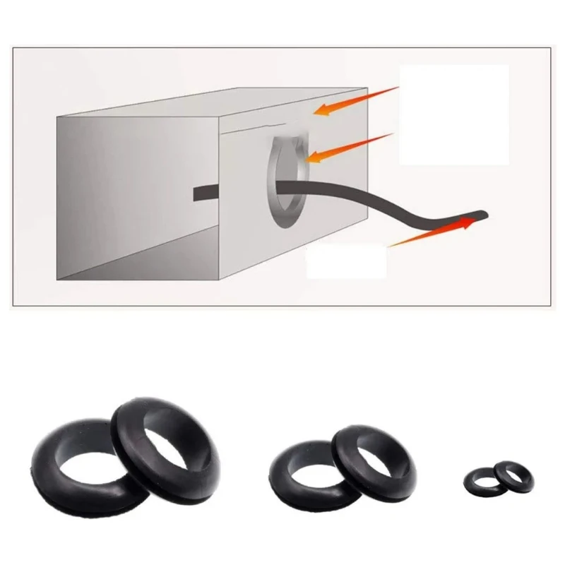 260 шт. 7 размеров резиновая втулка ассортимент брандмауэр твердая заглушка с