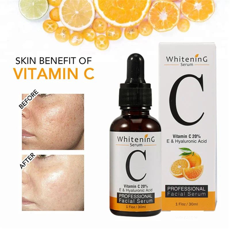 

Vitamin C Whitening Face Serum Remove Dark Circles Fade Freckles Spots Melanin Anti Aging Skin Care Serum 30ml