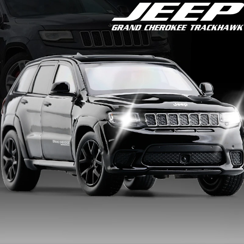 32 Scale  Jeep Grand Cherokee Trackhawk Toy Off-Road Vehicles Alloy SUV Car Open Door Model Toys Kids Gift V219