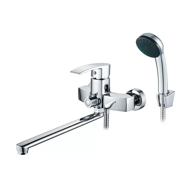 

Bathtub Shower Faucet Chrome Single Handle Wall Mounted Mixer Tap with Hand Shower Sets Bathroom Tap L2243