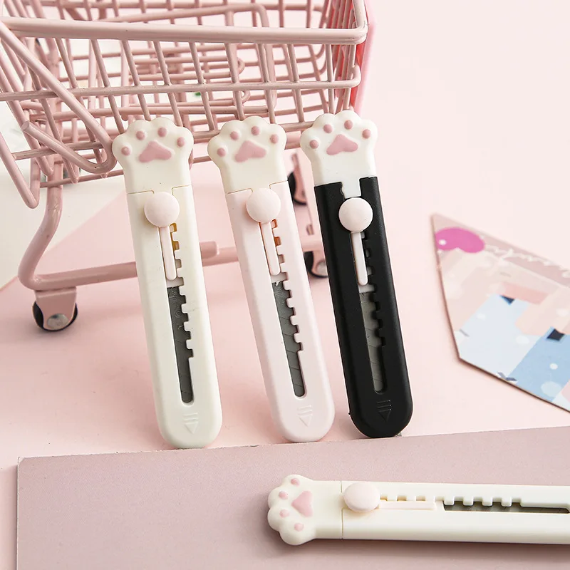 Милый карманный мини-нож в виде кошачьей лапки канцелярский инструмент сделай