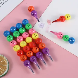 40 шт.лот карандаши и карандаши с улыбающимся лицом Haws с сахарным покрытием Мультяшные мелки и карандашицветная ручкаискусственная кожадетский подароккреативные канцелярские принадлежности