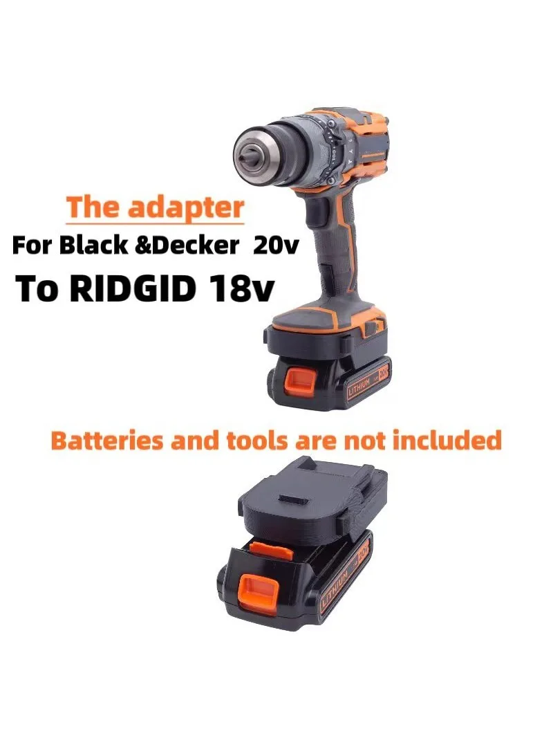 18V To 20V   Adapter For Black & Decker 20V Lithium Battery  To RIDGID AEG 18V  Power Tools (Not include tools and battery)