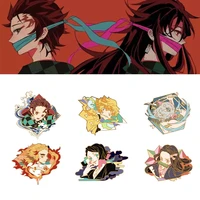 anime manga demon slayer hard ename badge brooch backpack bagl pins collar lapel pin jewelry gifts for kids collection