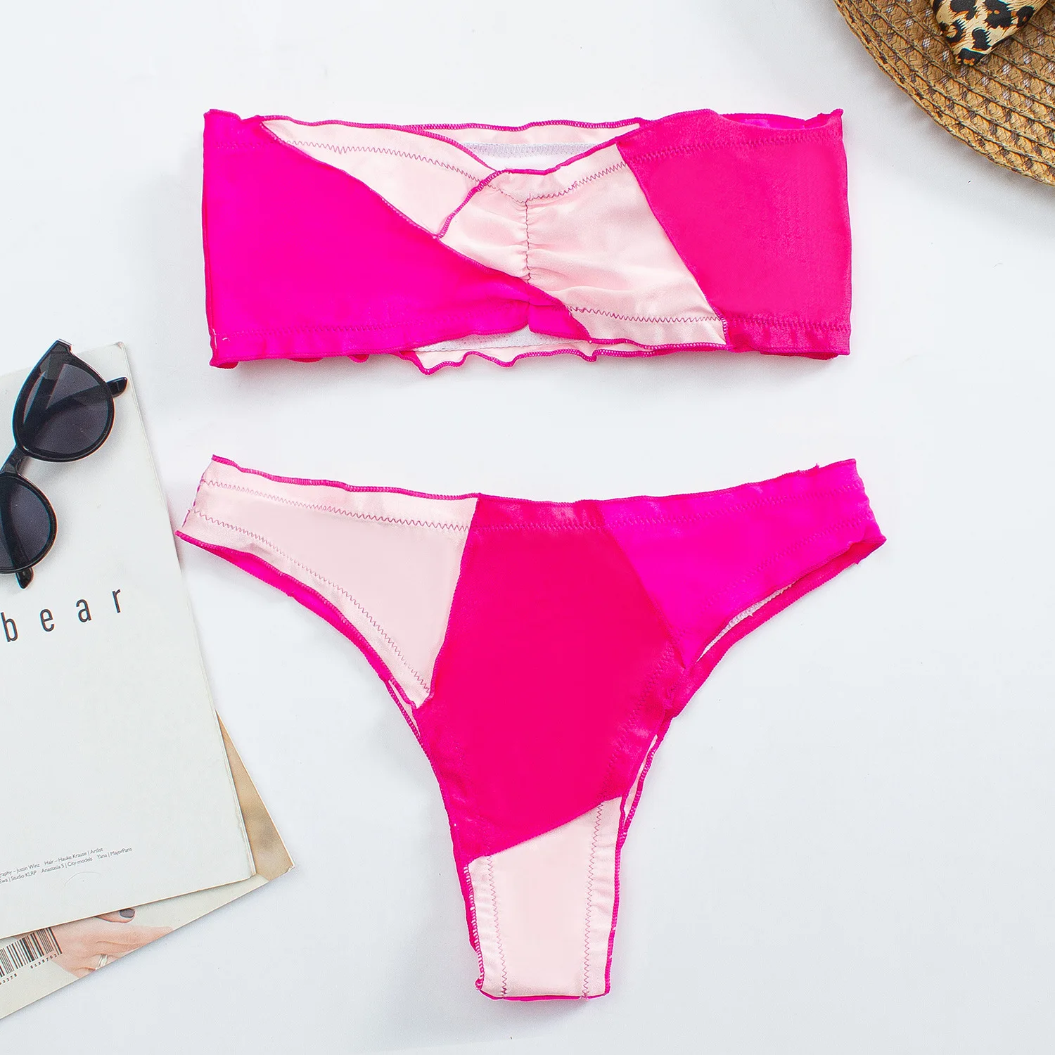 Женский купальный костюм 2022 однотонная женская одежда для плавания в стиле