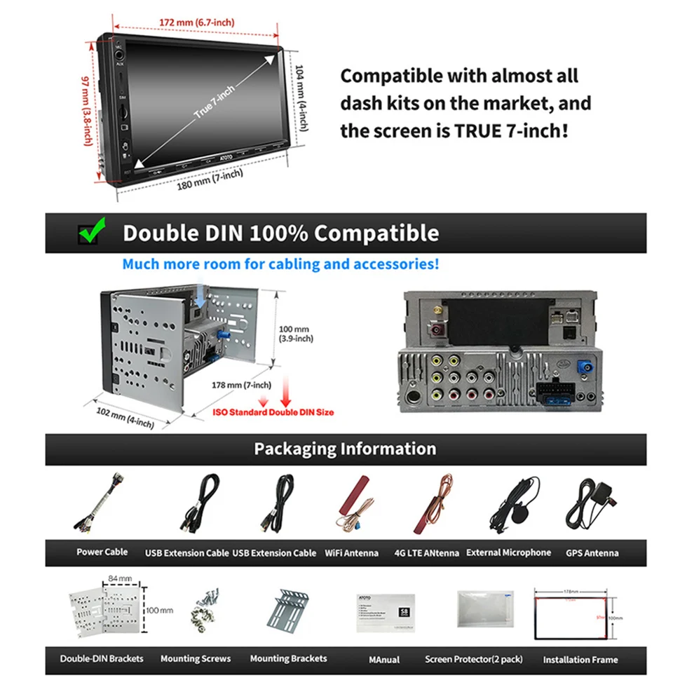 Мультимедийный плеер ATOTO S8G2A78UL стерео-система на Android 4 ГБ 64 с беспроводным