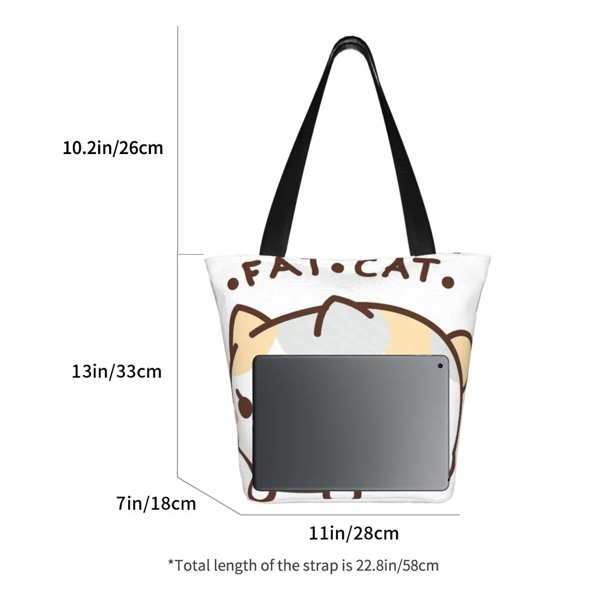 Повседневная Сумка-тоут через плечо Fat Cat сумка для покупок портативный простой