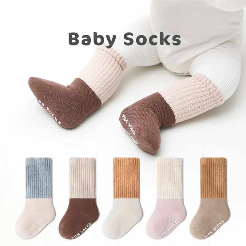 

Зимние махровые утепленные детские носки для новорожденных 22 года Нескользящие цветные носки для пола для малышей детские носки