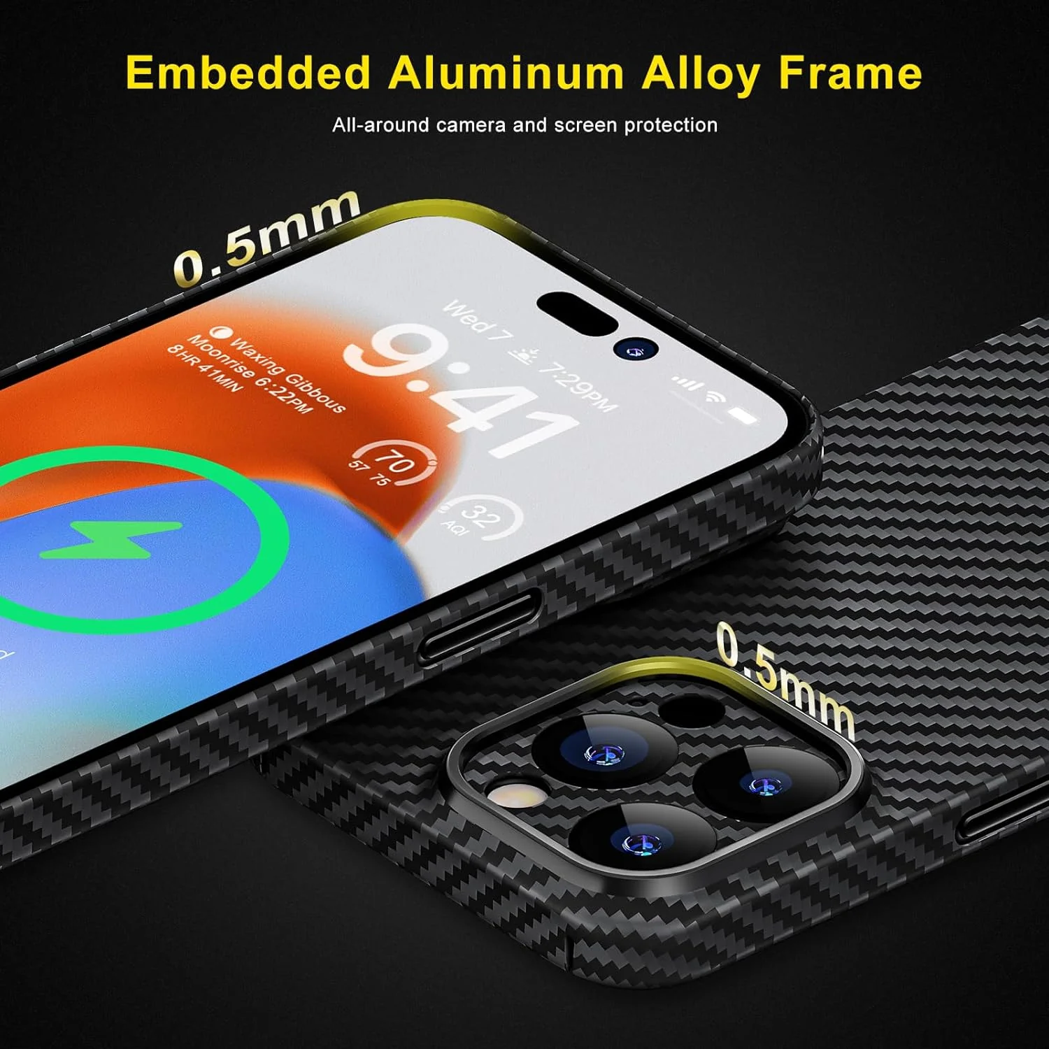 JMUYTOP чехол из арамидного волокна для iPhone 15 16 pro max задняя крышка ультратонкий