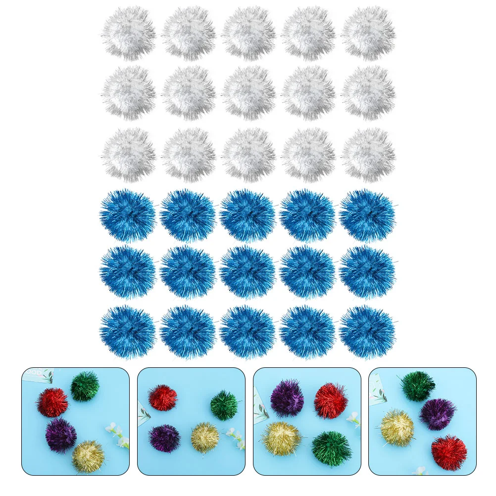 

Cat Pom Toy Poms Sparkle Toys Glitter Pet Tinsel Cats Crinkle Diy Kittens Ctaft Teaser Fluffy Supplies Exercise Playthings Craft