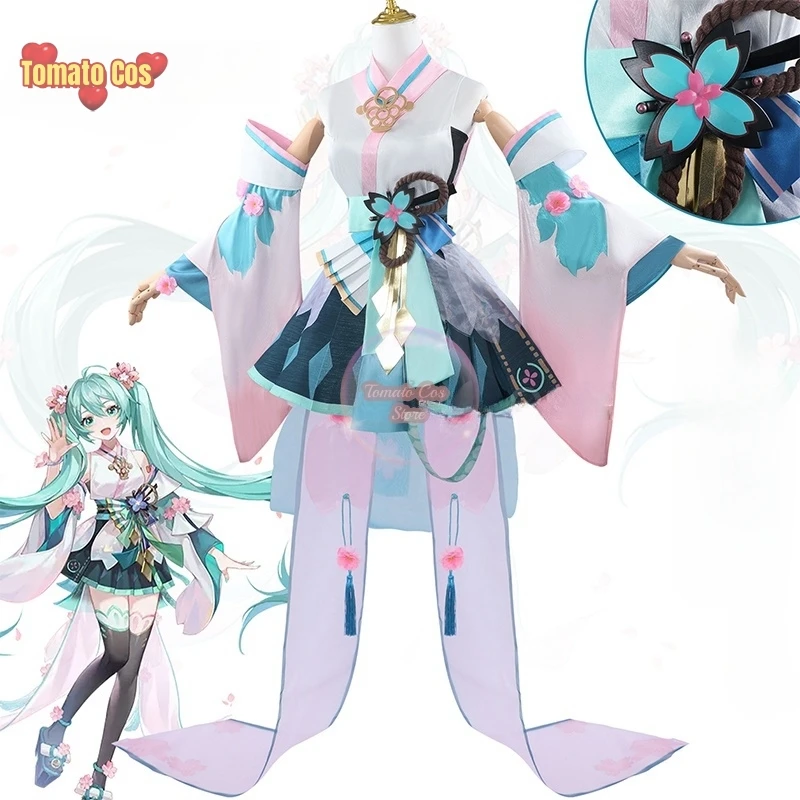 В наличии Miku Onmyoji по умолчанию неизменное женское платье кимоно юката полный