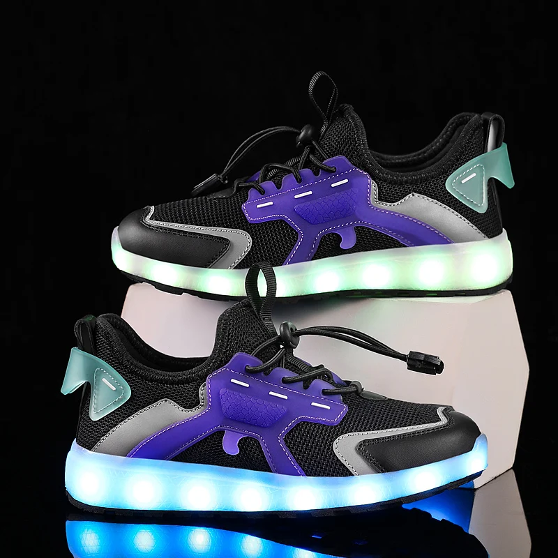 

New Boys Led Casual Shoes Children Luminous Shoes Breathable Sports Sneakers Kid Girls Running Sneakers Outdoor Tenis Infantil