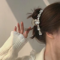 korea exquisite white flowers hair claws women girls fashion elegant hairpins shark clips hair clamp headwear hair accessories