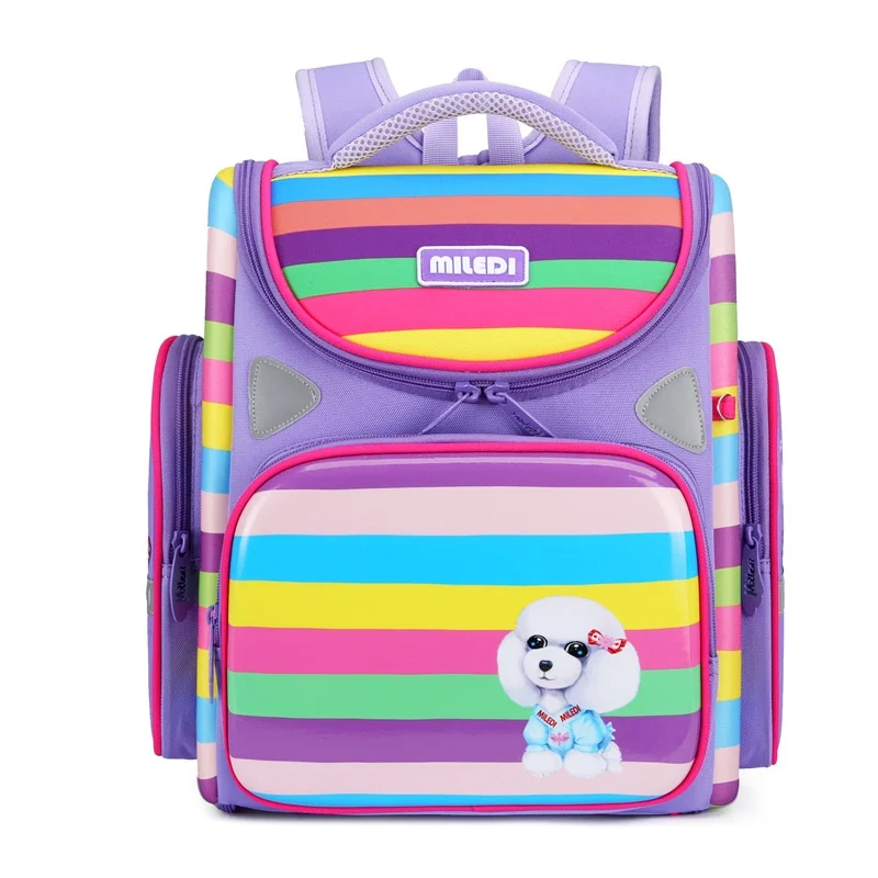 Girls Boys Cute Dog Astronaut Primary School Students High-capacity Backpacks New Children Grades 1-6 Rainbow Color Pen Bags Hot