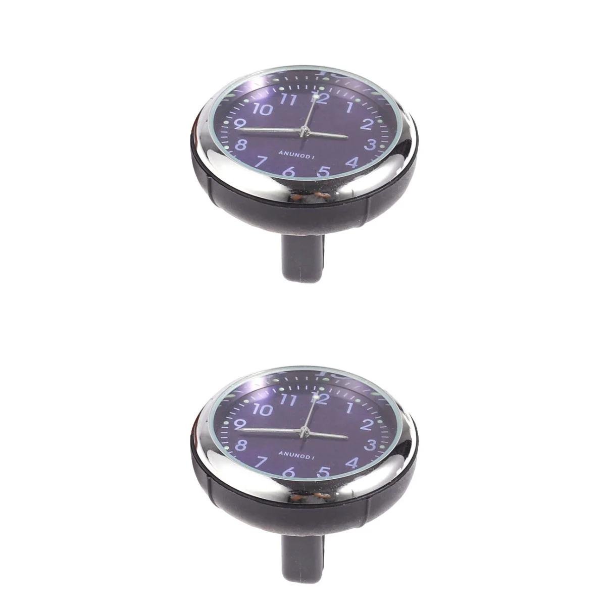 

2pcs Universal Car Dashboard Clock Air Outlet Clock Car Electronic Noctilucent Quartz Clock Luminous Pointer For Auto Interior
