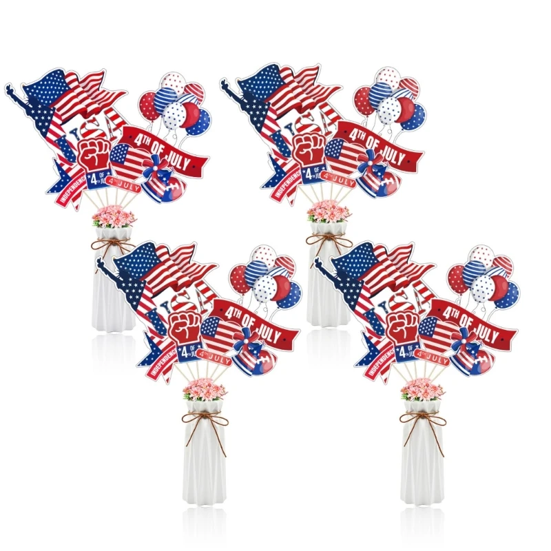 

W3JA Fourth of July Photo Booth Props Patriotic Decorations for Independence Day Party Favor Multi-colors Photo Props Favor