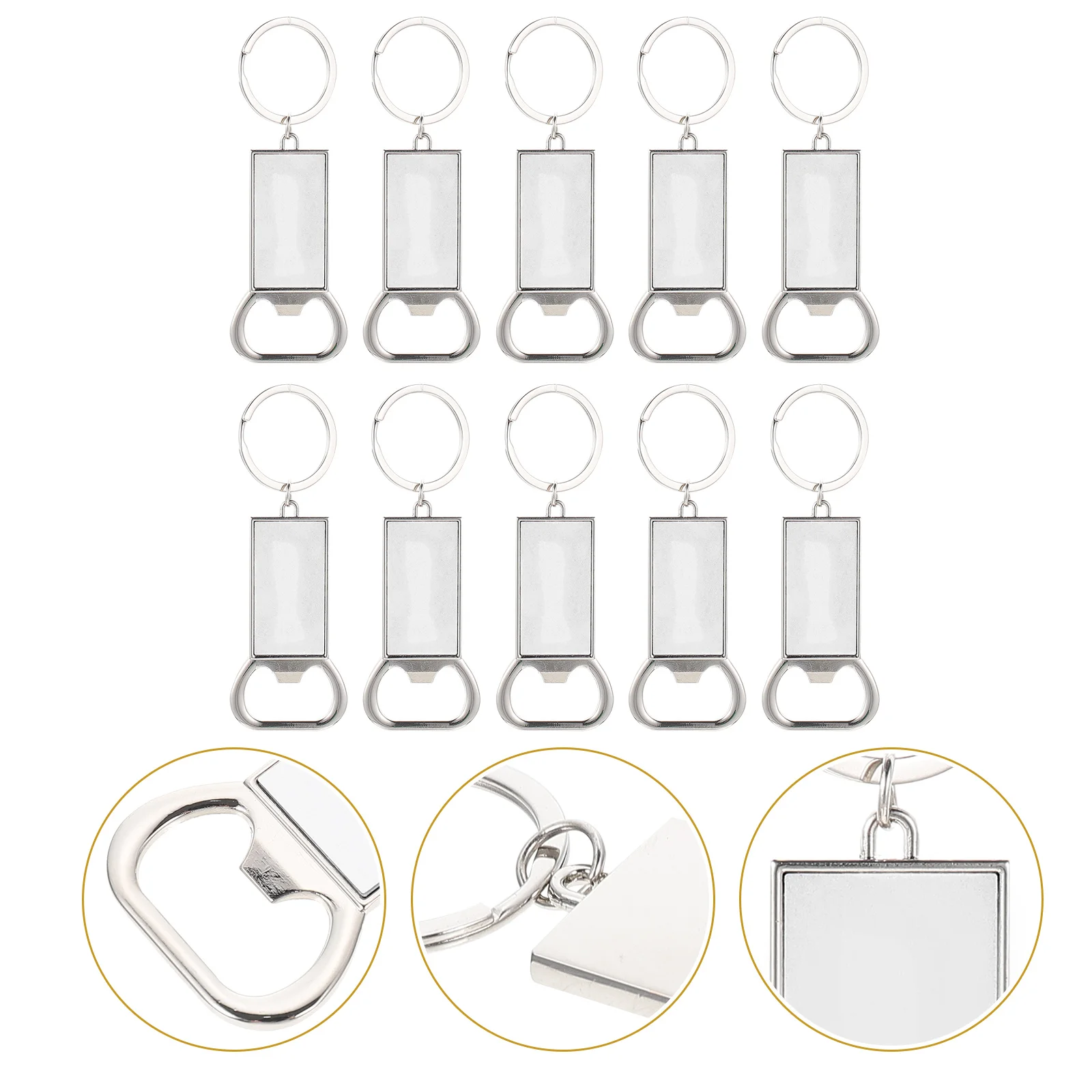 

Metal Key Rings Keychain Bottle Opener Delicate Portable Beer Decorative Blank Multi-function Wear-resistant