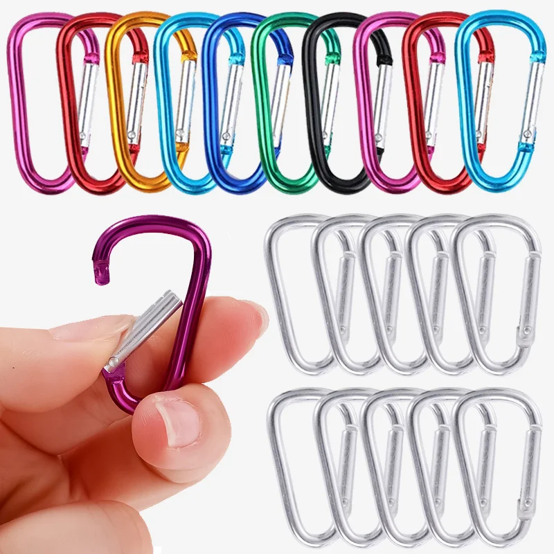 

20pcs Carabiner Keychain Outdoor Camping Climbing Hiking D-ring Snap Clip Lock Buckle Hooks Spring Carabiner Hook Keychains