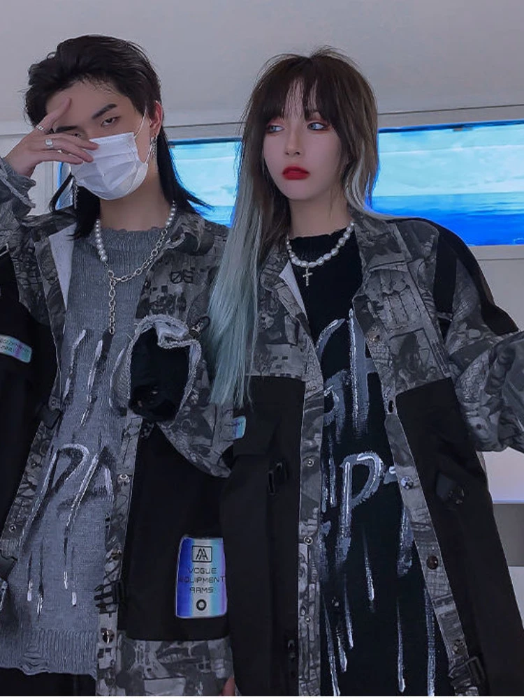 Куртка-карго Mafokuwz Мужская джинсовая в стиле хип-хоп