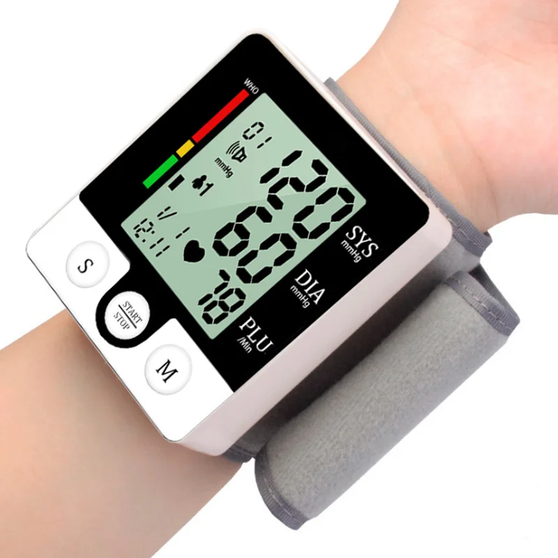

English Or Russian Voice Tonometer Automatic Blood Pressure Monitor LCD Display Digital Wrist Pulse Meter Sphygmomanometer