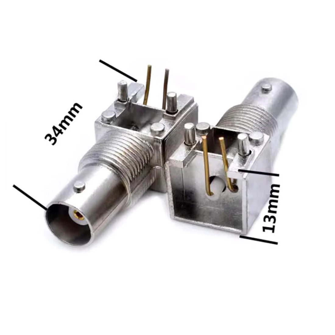 2 шт. BNC Гнездовой разъем радиочастотный коаксиальный с гайкой прямоугольный