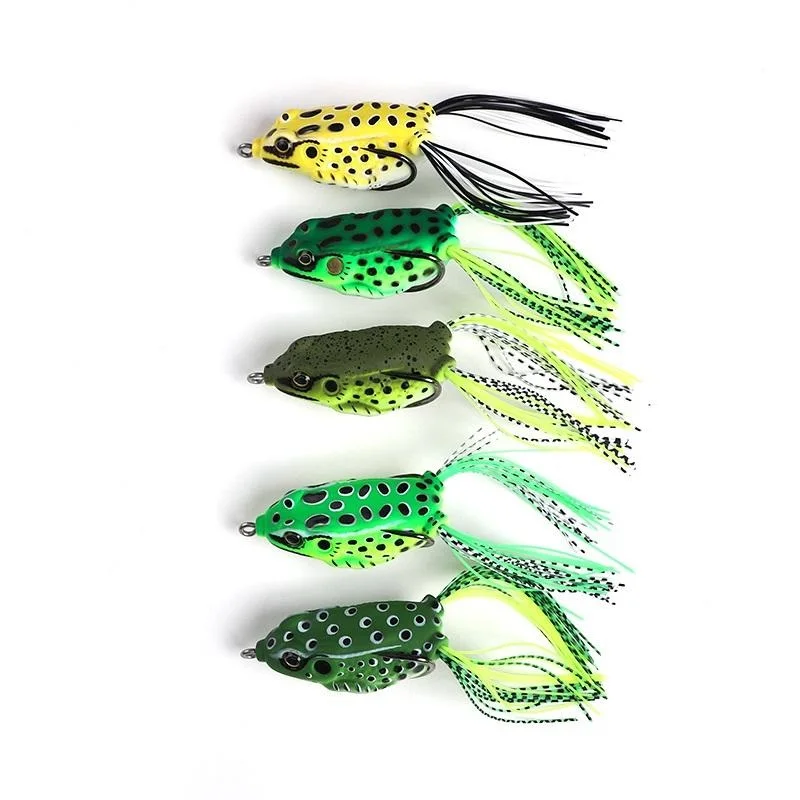 

soft frog 60mm 13g Leopard Double fishing hook Freshwater Fishing Lures Ray lure frog