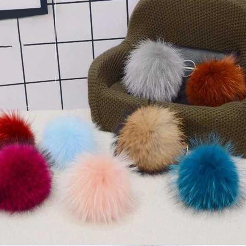 

1PC 12/15cm Mink Pompom Fur Balls for Ring Key Chain Shoes Hats Bags Fluffy Pom DIY Hand Ornaments Crafts Accessories 1PC