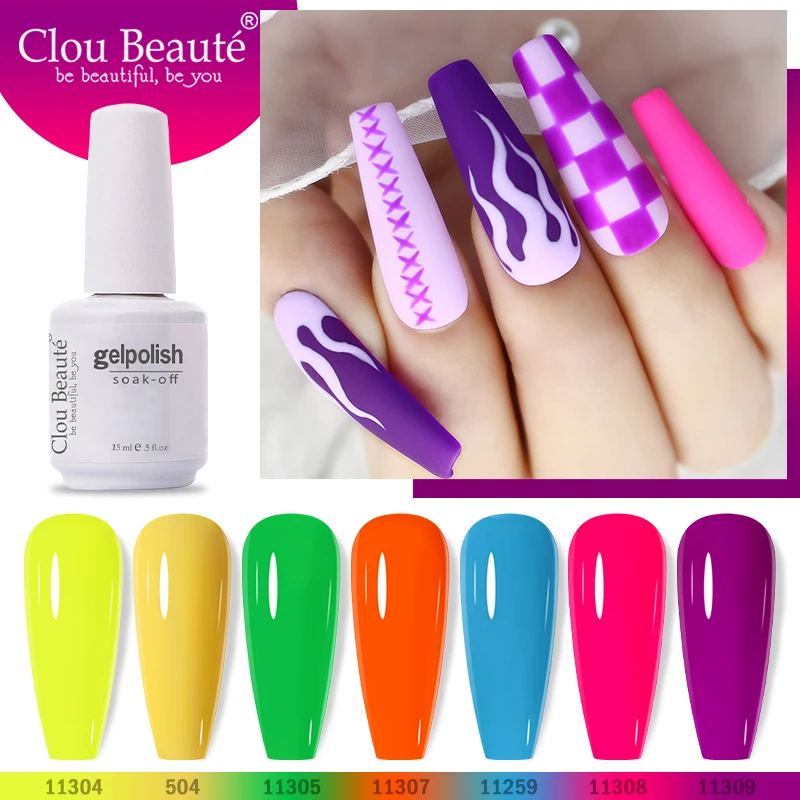 

Гель-лак для ногтей Clou Beaute Maquiagem unhas em Gel vernis Полупостоянный Nagellack 15 мл для дизайна ногтей