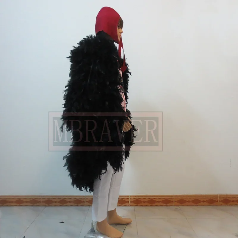 Donquixote Rosinante Corazon Косплей Костюм Перьевое пальто Рубашка Брюки Шляпа На заказ