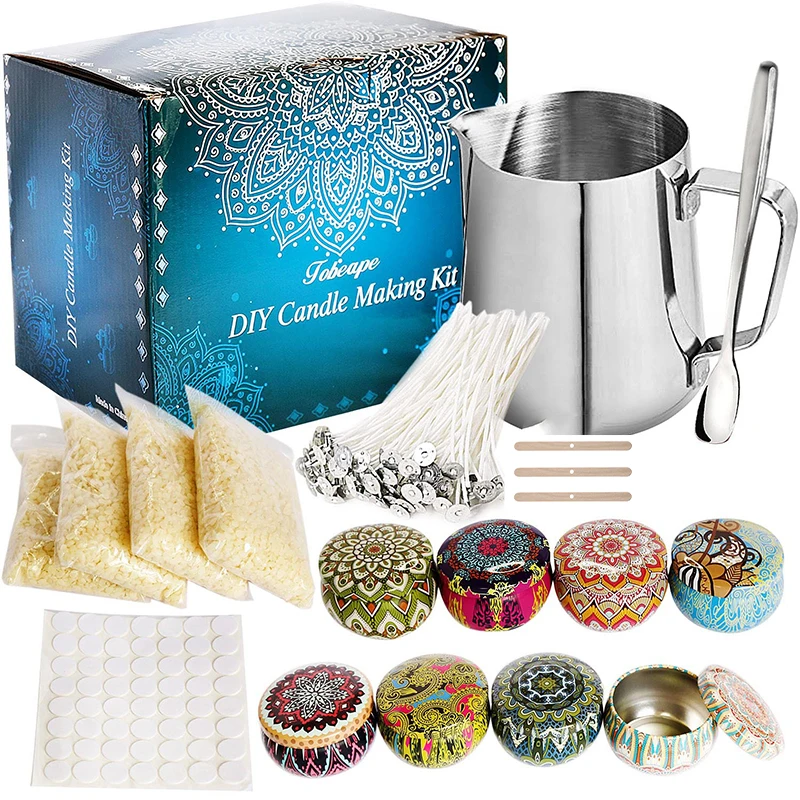 

Candle Making Kit Pouring Pot Wicks Sticker DIY Candle Fixator Tools Handmade Aromatherapy Candles Jars Mold For Wedding Party
