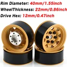 4 шт., 1,55 дюйма, металлический колесный обод, Beadlock, ступица колеса, Радиоуправляемый автомобиль 110 112 114, колесный обод из алюминиевого сплава для радиоуправляемого гусеничного автомобиля MN99 MN90