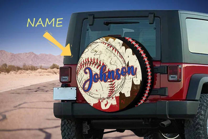 

Custom Name Spare Tire Cover Personalized Wheel Cover with Text for Jeep Camper SUV Car Decor Car Accessories Gift for Car Lover