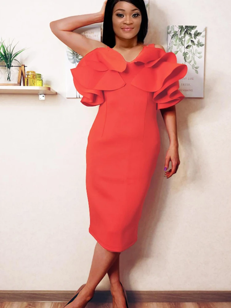 

Big Size Woman Party Dresses Ruffles Spaghetti Strap Elegant Slim Fit Vestido Date Out Celebrate Occasion Birthday Robes Gowns