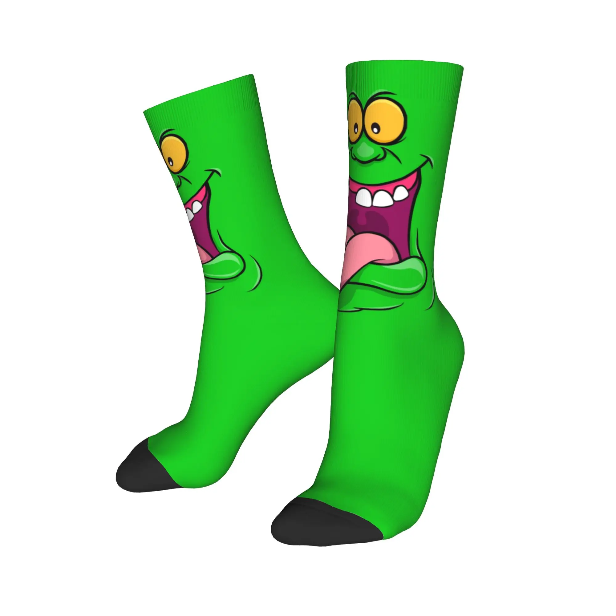 Фото Носки Custom Ghostbusters Slimer Dress Socks для мужчин и женщин, теплые, модные, зеленые, с изображением призраков, в стиле фильма «Сверхъестественное» №3