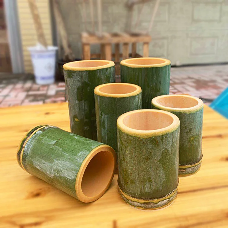 

12CM Hight Natural Bamboo Cup Home Decoration Keys Pens Storage Creative Handmade Crafts Christmas Birthday Friend Gifts