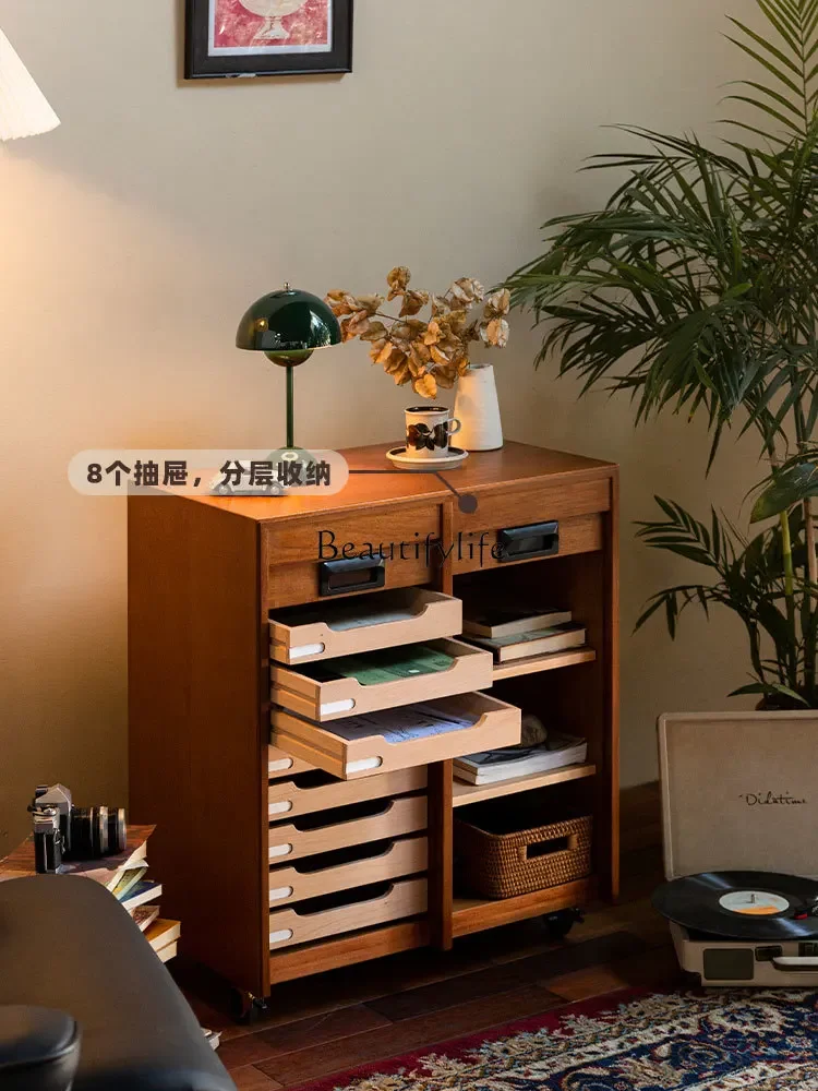 Стол из массива дерева средневековый шкаф для хранения съемный ящик тика ретро