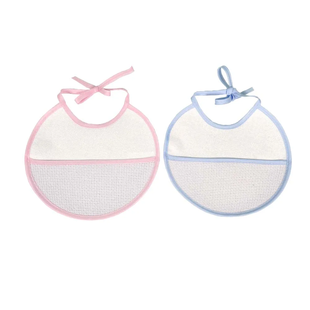 Free Shipping Baby Waterproof Bib Infant Saliva Towels Burp Cloths Cross Stitch Bebe 100pcs