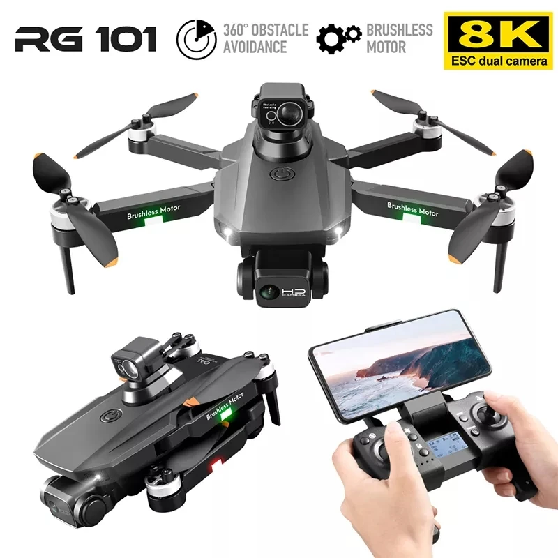 2022 NEW RG101 MAX GPS Drone 8K Professional Dual HD Camera FPV 3Km Aerial Photography Brushless Motor Foldable Quadcopter Toys